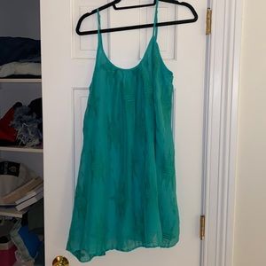 Green flowy spaghetti strap dress